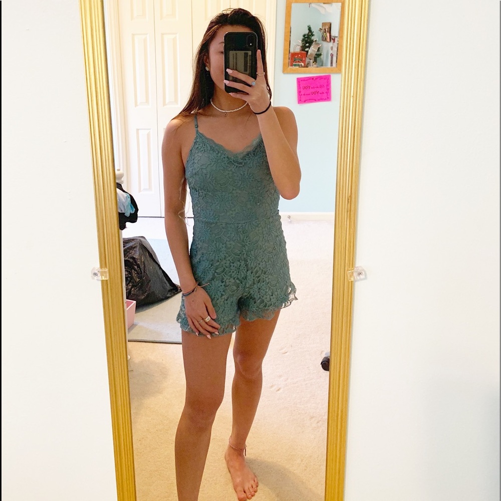 francescas green floral romper